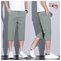 冰丝男士短裤夏季百搭透气7分休闲短裤男潮流空调直筒七分裤薄款