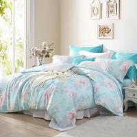 美帮汇家纺天丝四件套田园风冰丝夏季丝滑床上用品1.8米