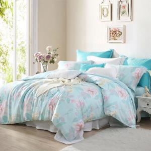 美帮汇家纺天丝四件套田园风冰丝夏季丝滑床上用品1.8米 -凝香花露 1.8m（6英尺）床