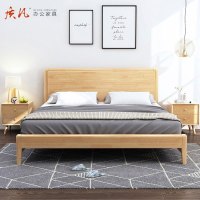 苏宁 质凡 办公家具北欧实木床简约现代宿舍床 1.5米床