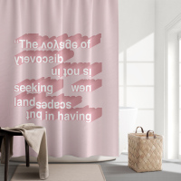 北欧风格浴帘ins浴室防水布粉色隔断帘套装免打孔卫生间淋浴洗澡