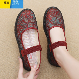 聚范老北京布鞋老太太防滑软底妈妈鞋中老年奶奶舒适老人女鞋单鞋