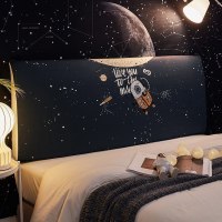 北欧床头罩套全包软包防尘罩床靠背罩保护套1.8米1.5m弹力 太空漫步 长200cm[床头高50cm-65cm以内适用]