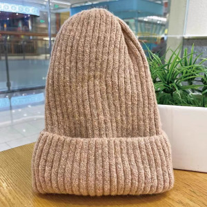 秋冬防寒帽子女毛线帽子女纯色百搭针织帽男加绒加厚保暖冷帽