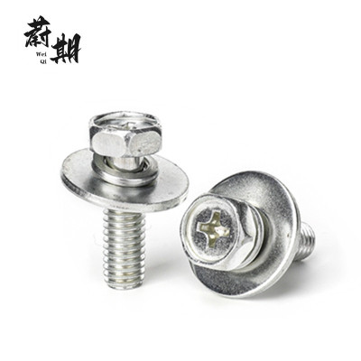 蔚期 十字槽外六角三组合大垫圈螺栓 M6*30 个