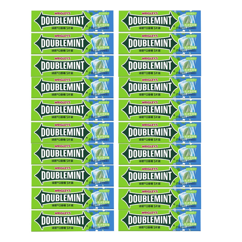 绿箭炫凉薄荷口香糖5片装13.5g*20条盒装经典薄荷味清新口气休闲