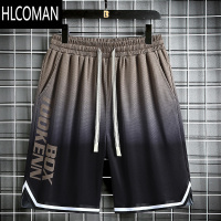 HLCOMAN渐变色运动短裤男生加肥加大码胖子宽松五分裤青少年篮球休闲中裤