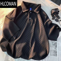 HLCOMAN加肥加大码300斤宽松冰丝衫男女夏季潮牌流行休闲翻领短袖T恤