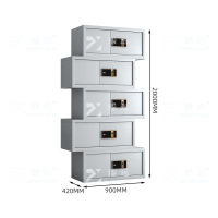 臻远 ZYJJ-80045 保密柜 分体五节保密柜指纹锁 灰白色长900*宽420*高2000mm 单位:1台