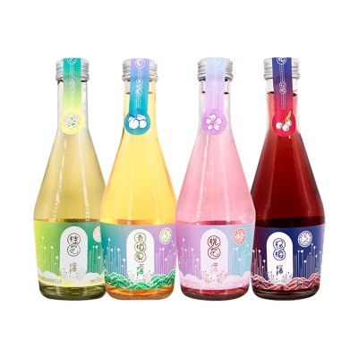雪兰山果酒青梅/桃花/桂花/杨梅酒5度200ml低度女士人气酒4种口味随机发共4瓶