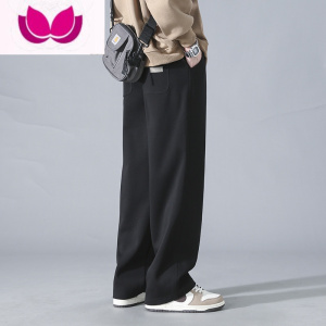 七斓美式复古阔腿运动裤男新款高街vibe裤子直筒宽松百搭休闲长裤