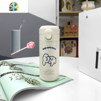 韩国少女保温杯ins原宿风可爱学生简约弹跳盖便携随手纯白水杯子 FENGHOU 316白色小奶狗420ml(杯套+杯刷)