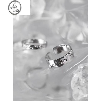 JiMi破碎的理论二代/原创925银银戒指高级感冷淡风小众男女款情侣对戒