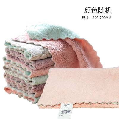 绮罗香 双面双色珊瑚绒吸水抹布 平方克重400g 300*700mm/条