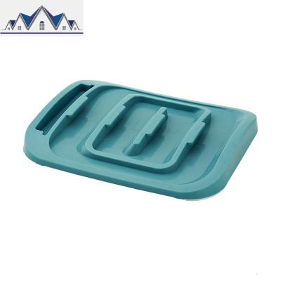 锅盖架坐式沥水放锅盖的架子厨房家用品免打孔置物架带接水家用件 三维工匠