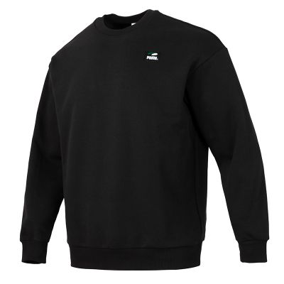 Puma彪马男子新款休闲针织卫衣圆领套头衫628144-01 ZP