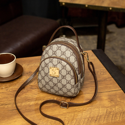 小亚天女包包2020夏季新款百搭时尚单肩斜挎小包洋气印花手机包零钱包灰色