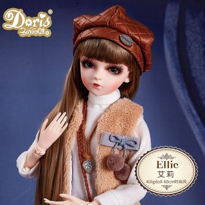 多丽丝手工改妆凯蒂娃娃关节BJDSD三分娃仿真洋娃娃公主艾莉-改妆手工改妆KD凯蒂-+1套换装衣服+收藏送定制换眼