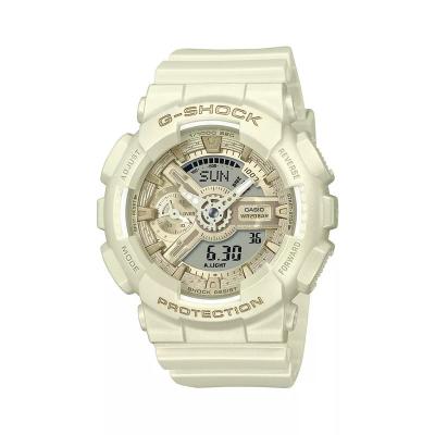 卡西欧(CASIO)女款白色树脂手表防水200米防震夜光多功能石英腕表