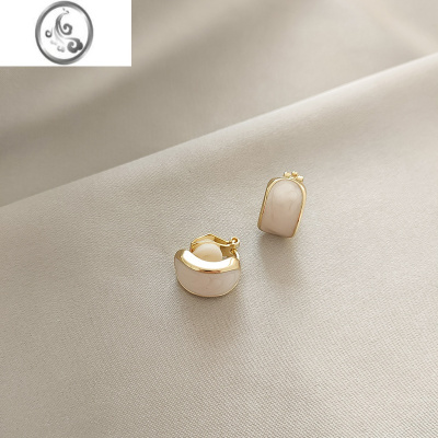 JiMi儿童耳夹无耳洞女夏森系小清新防痛复古高级感日韩茶系耳环耳