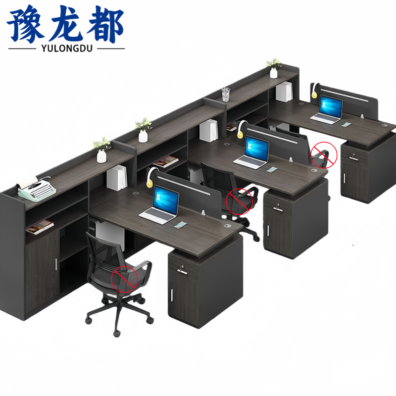 豫龙都 屏风办公桌 三人 张