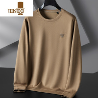 YANXU男士秋季套头卫衣胖人宽松休闲打底衫加肥加大码圆领长袖T恤上衣