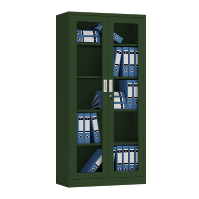 DXBG绿色铁皮文件柜办公室档案柜资料柜财务凭证柜钢制办公柜子加厚通玻