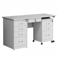 攸形钢制电脑桌含活动柜140*70*75cm张