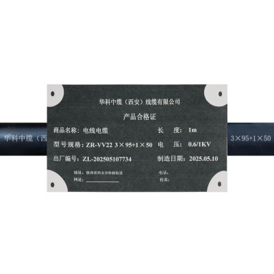 华科中缆 铜芯电力电缆 ZR-VV22-3×95+1×50 米