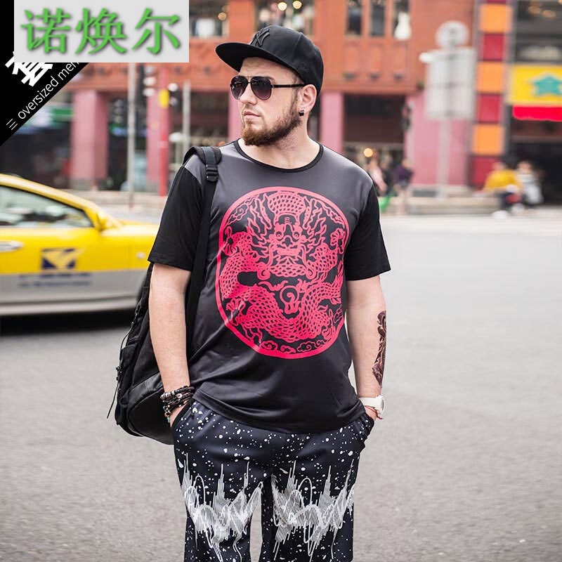 诺焕尔服饰运动套装男大码男装中国风2018夏季新款短袖T恤男士休闲套装LSNEDM