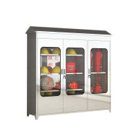 正斌304不锈钢柜消防救援器材箱防护用品柜室外微型消防站带雨棚1680*1500*400(加厚201材质)不含器材