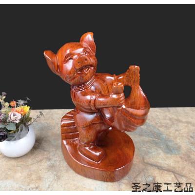 29CM福猪实木红酒架木质刻工艺礼品家居摆件巴花28-30CM巴花28-30CM