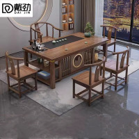 戴劲 茶台茶具套装一体禅意茶几茶桌椅套装组合泡茶台1.8祥和桌+围椅+4月牙