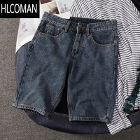 HLCOMAN美式复古经典款牛仔短裤韩版男士夏季薄款直筒五分中裤怀旧风男裤