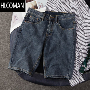 HLCOMAN美式复古经典款牛仔短裤韩版男士夏季薄款直筒五分中裤怀旧风男裤