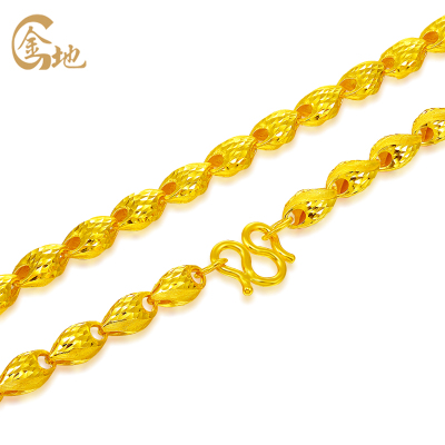 金地珠宝足金雅逸骑士项链男款足金9999黄金项链金项链男约33.98克链长约56.5cm