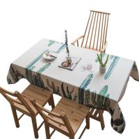 家柏饰(CORATED)北欧风家用桌布布艺写字台棉麻小清新加厚化妆台长方形仙人掌