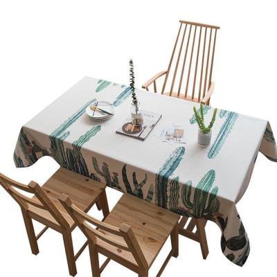 家柏饰(CORATED)北欧风家用桌布布艺写字台棉麻小清新加厚化妆台长方形仙人掌