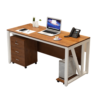 易企采 办公桌+活动柜1600*800*750mm 办公电脑桌台式简约现代经理主管桌大班台商用简易老板办公室桌子