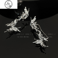 JiMi高级感金属蝴蝶耳骨夹女独特小众设计感耳环气质冷淡风精灵耳饰品