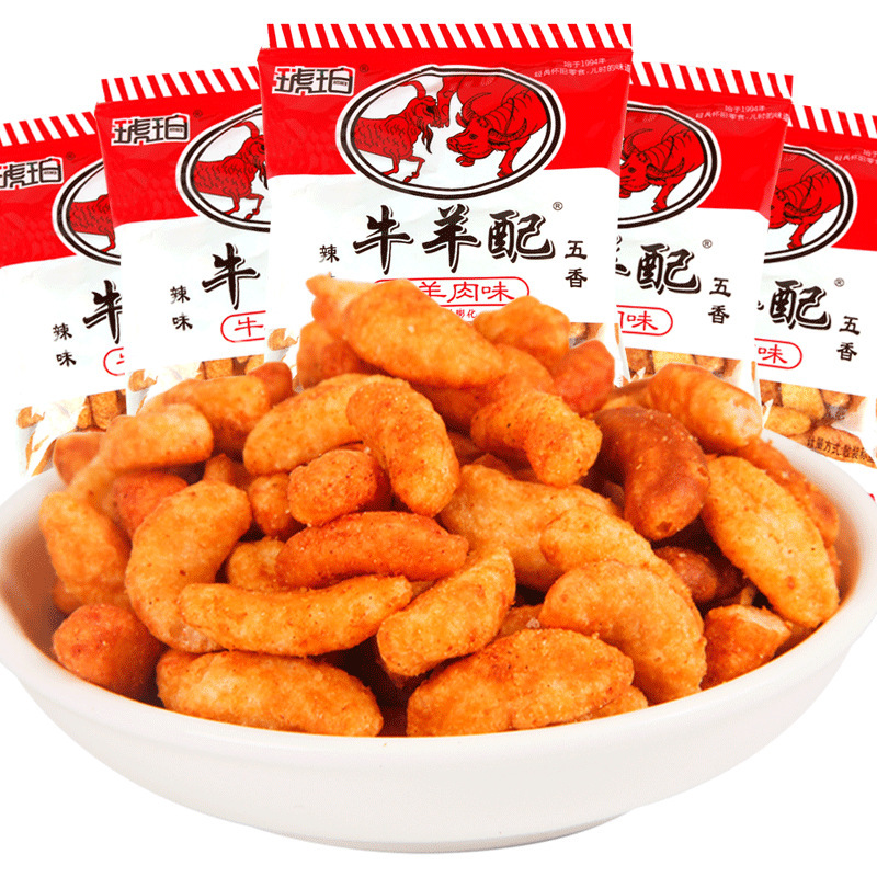 琥珀 牛羊配1000g(25gx40包) 儿时休闲零食小吃膨化食品