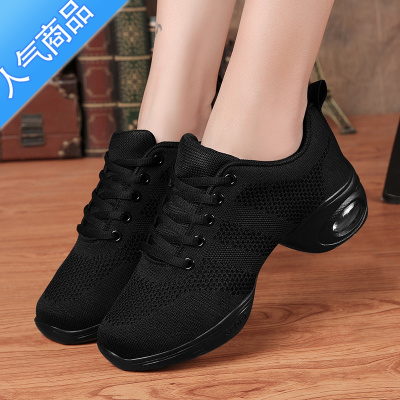 SUNTEK纯黑色运动鞋女夏季厚底高跟防滑软底轻便全黑色久站不累脚工作鞋