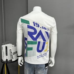 欧洲站修身圆领短袖T恤男士潮i时尚丝光棉半袖打底衫上衣抖音