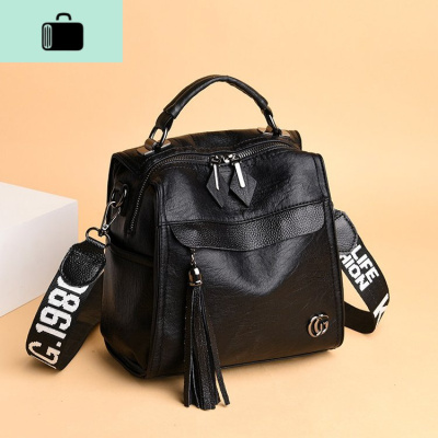 超火软皮复古双肩包2019新款韩版时尚百搭三用女包单肩斜挎手提包NEW LAKE