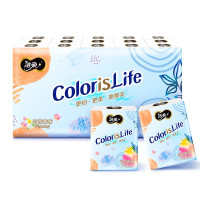 洁柔手帕纸缤纷百花香可湿水洗脸巾餐巾纸迷你便携式面巾纸4层6片30包/条