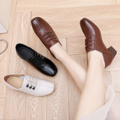 2026春季新款牛皮中跟复古百搭英伦小皮鞋深口四季女鞋粗跟单鞋女_783