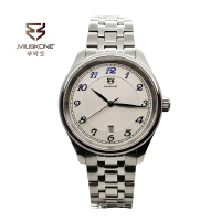 妙时空(MIUSKONE) 独享创意系列潮玩情侣手表 礼物 全自动透视底机械机芯 带日历钢带手表 - MS87
