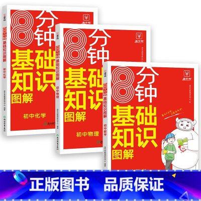 [3本]数学+物理+化学 初中通用 [正版]2024版初中小四门答题模板知识点必背人教版七八九年级政治历史基础知识大盘点