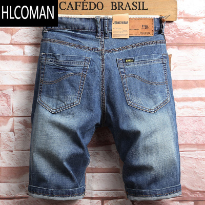 HLCOMAN牛仔短裤男夏季薄款2024新款中裤宽松裤子五分七分牛仔裤男款男士