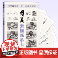 国美素描临摹卡结构与明暗画册书入门教材基础教程静结构明暗16开初级范画范本组合铅笔绘画卡片初学者入门美术2021新书